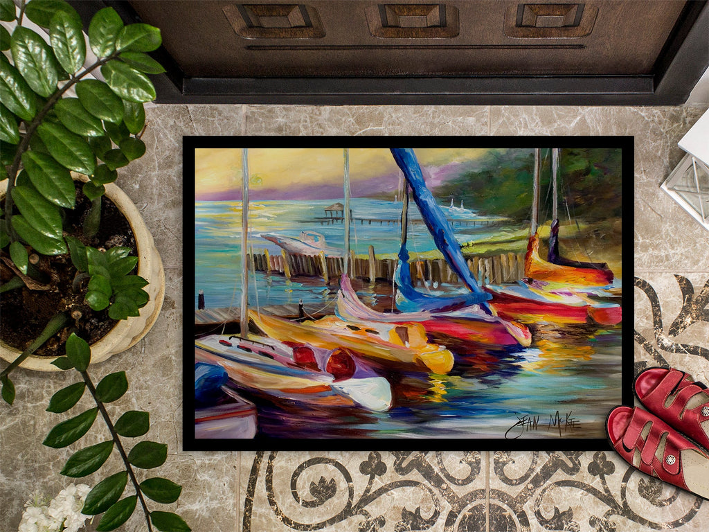 Sailboats at sunset Doormat Indoor Outdoor 24H X 36W Front Door Mat Rugs for Entryway, Non Slip Washable Low Pile,