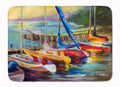 Sailboats at sunset Memory Foam Kitchen Mat Machine Washable Anti-Fatigue Cushion Comfort Bath or Kitchen Rug