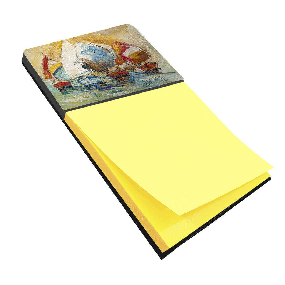 Buzzards Sailboat Race Watercolor Sticky Note Holder Refillable Dispenser Desk Accessory 3x3 Pad Gift