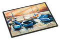 Beach View with Sailboats Doormat Indoor Outdoor 24H X 36W Front Door Mat Rugs for Entryway, Non Slip Washable Low Pile,
