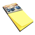 Beach View with Sailboats Watercolor Sticky Note Holder Refillable Dispenser Desk Accessory 3x3 Pad Gift