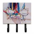 Sailboats in Dry Dock Leash or Key Holder Wall Hooks, Coat Rack Wall Mount, for Hanging Keys, Towels, Aprons, Leashes