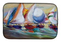 Sailboat Race in Dauphin Island Dish Drying Mat Absorbent Dish Drying Mat Pad for Kitchen Counter Dish Drainer Mat for Countertop, 14 x 21", Multicolor