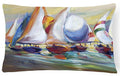 Sailboat Race in Dauphin Island Decorative Throw Pillow 12x16 Indoor Outdoor Accent Cushion, Fabric Cover with Insert for Sofa, Bed, Porch & Living Room