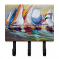 Sailboat Race in Dauphin Island Leash or Key Holder Wall Hooks, Coat Rack Wall Mount, for Hanging Keys, Towels, Aprons, Leashes