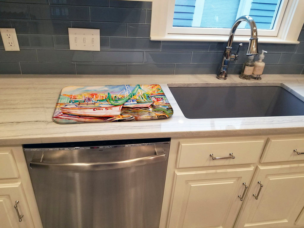 Sailboat Cindy Sue Dish Drying Mat Absorbent Dish Drying Mat Pad for Kitchen Counter Dish Drainer Mat for Countertop, 14 x 21", Multicolor