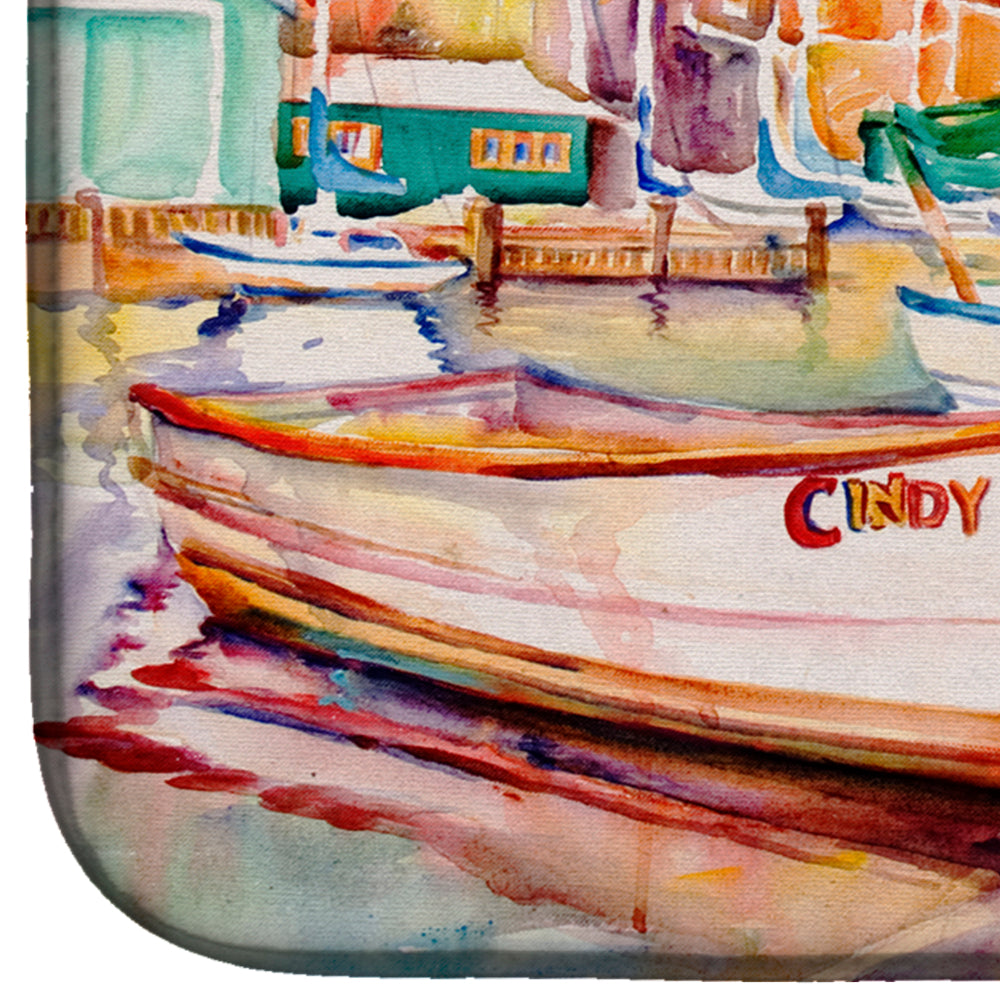 Sailboat Cindy Sue Dish Drying Mat Absorbent Dish Drying Mat Pad for Kitchen Counter Dish Drainer Mat for Countertop, 14 x 21", Multicolor