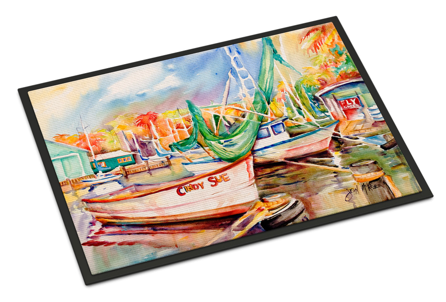 Sailboat Cindy Sue Doormat Indoor Outdoor 24H X 36W Front Door Mat Rugs for Entryway, Non Slip Washable Low Pile,