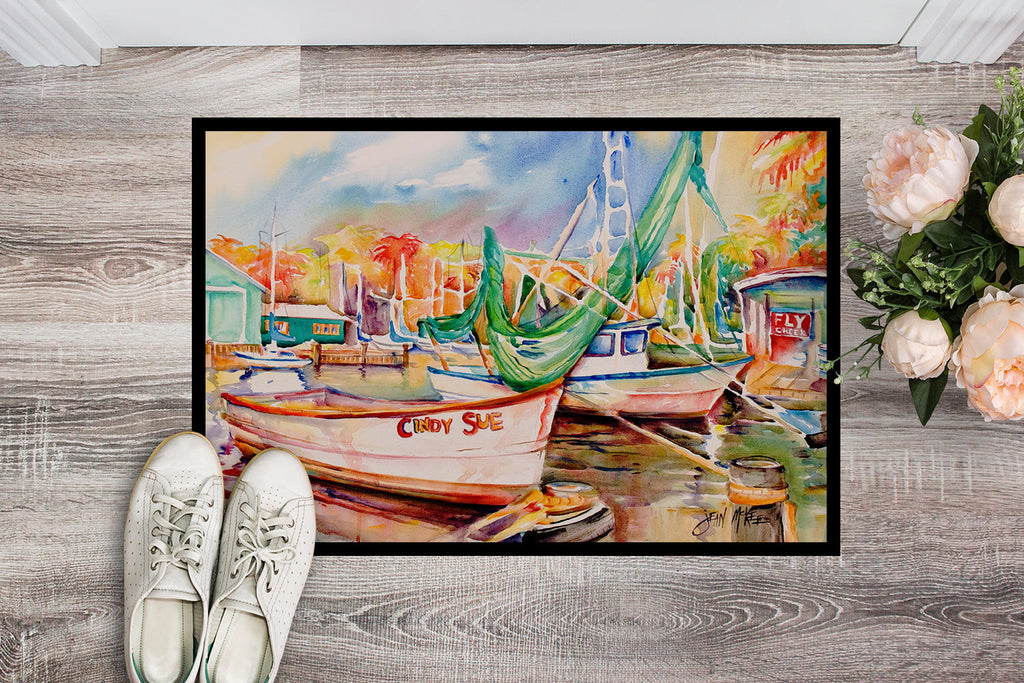 Sailboat Cindy Sue Doormat Indoor Outdoor 24H X 36W Front Door Mat Rugs for Entryway, Non Slip Washable Low Pile,