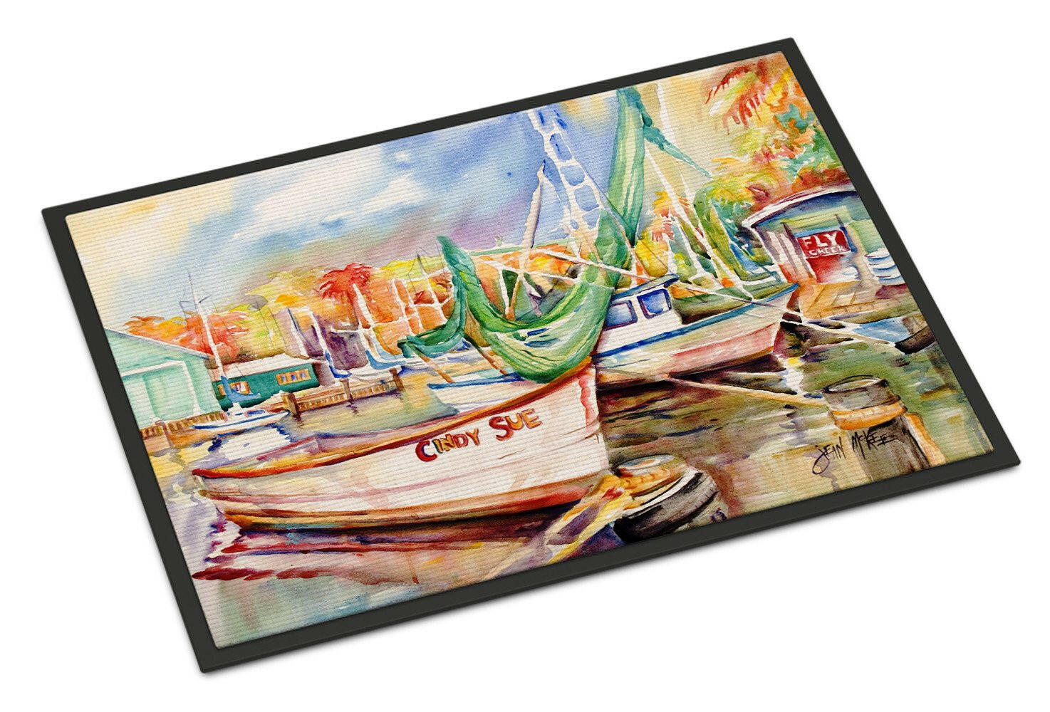 Sailboat Cindy Sue Doormat Indoor Outdoor 18H X 27W Front Door Mat Rugs for Entryway, Non Slip Washable