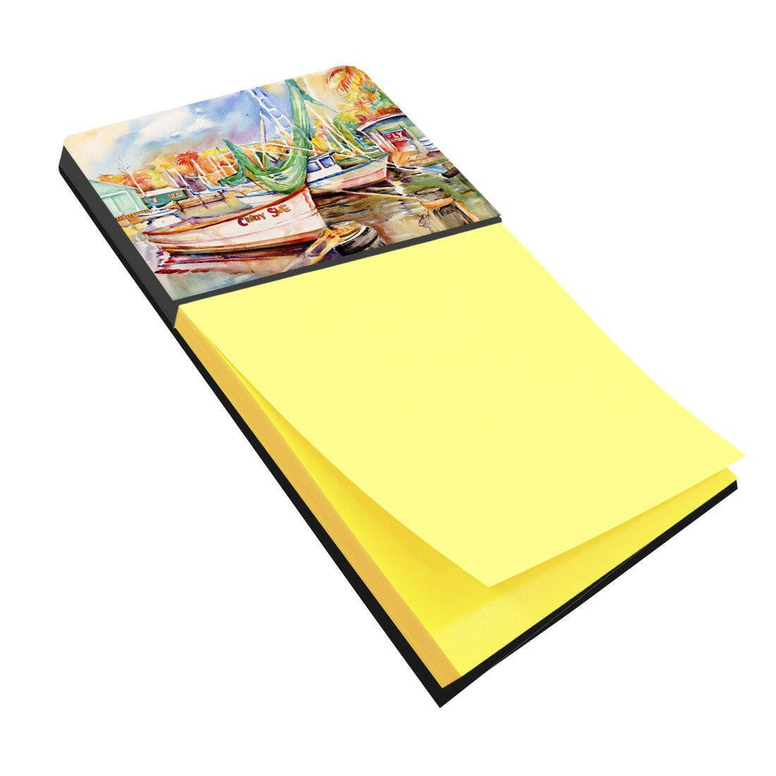 Sailboat Cindy Sue Watercolor Sticky Note Holder Refillable Dispenser Desk Accessory 3x3 Pad Gift