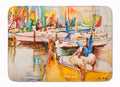 Sailboat  with Pelican Golden Days Memory Foam Kitchen Mat Machine Washable Anti-Fatigue Cushion Comfort Bath or Kitchen Rug