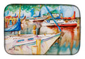 Sailboats at the Gazebo Dish Drying Mat Absorbent Dish Drying Mat Pad for Kitchen Counter Dish Drainer Mat for Countertop, 14 x 21", Multicolor