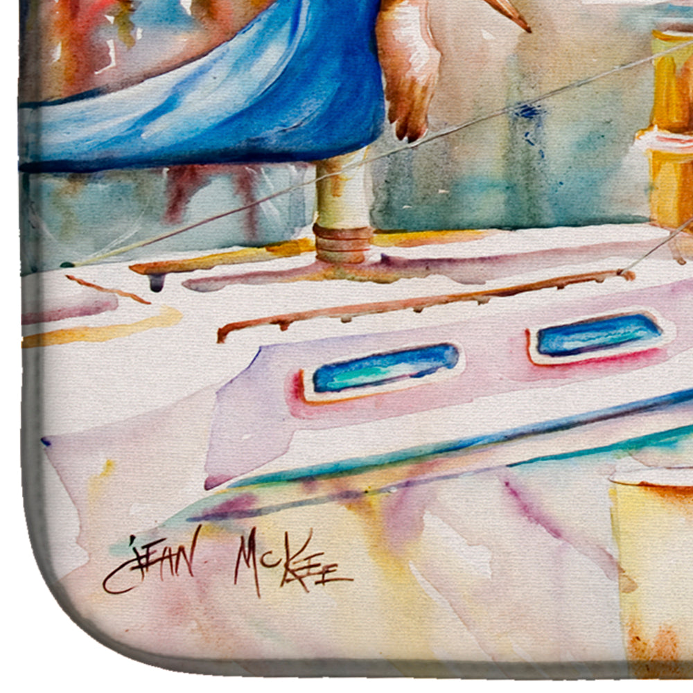 Sailboats at the Gazebo Dish Drying Mat Absorbent Dish Drying Mat Pad for Kitchen Counter Dish Drainer Mat for Countertop, 14 x 21", Multicolor