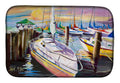 Sailboats at the Fairhope Yacht Club Docks Dish Drying Mat Absorbent Dish Drying Mat Pad for Kitchen Counter Dish Drainer Mat for Countertop, 14 x 21", Multicolor