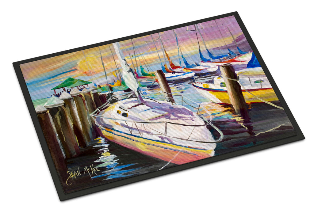 Sailboats at the Fairhope Yacht Club Docks Doormat Indoor Outdoor 24H X 36W Front Door Mat Rugs for Entryway, Non Slip Washable Low Pile,