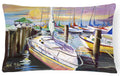 Sailboats at the Fairhope Yacht Club Docks Decorative Throw Pillow 12x16 Indoor Outdoor Accent Cushion, Fabric Cover with Insert for Sofa, Bed, Porch & Living Room