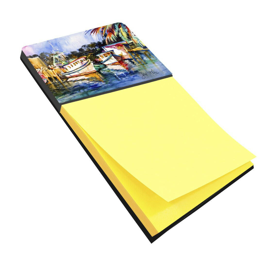Fly Creek Fish Market Watercolor Sticky Note Holder Refillable Dispenser Desk Accessory 3x3 Pad Gift