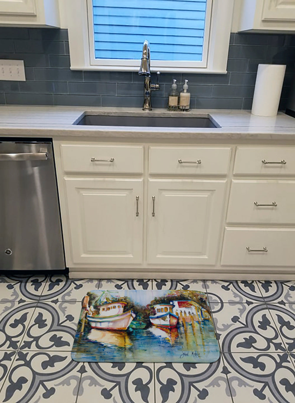 Fly Creek Fish Market Memory Foam Kitchen Mat Machine Washable Anti-Fatigue Cushion Comfort Bath or Kitchen Rug