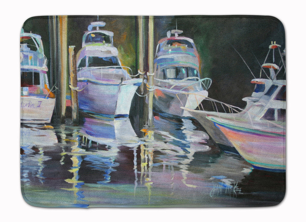 Deep Sea Fishing Boats Memory Foam Kitchen Mat Machine Washable Anti-Fatigue Cushion Comfort Bath or Kitchen Rug