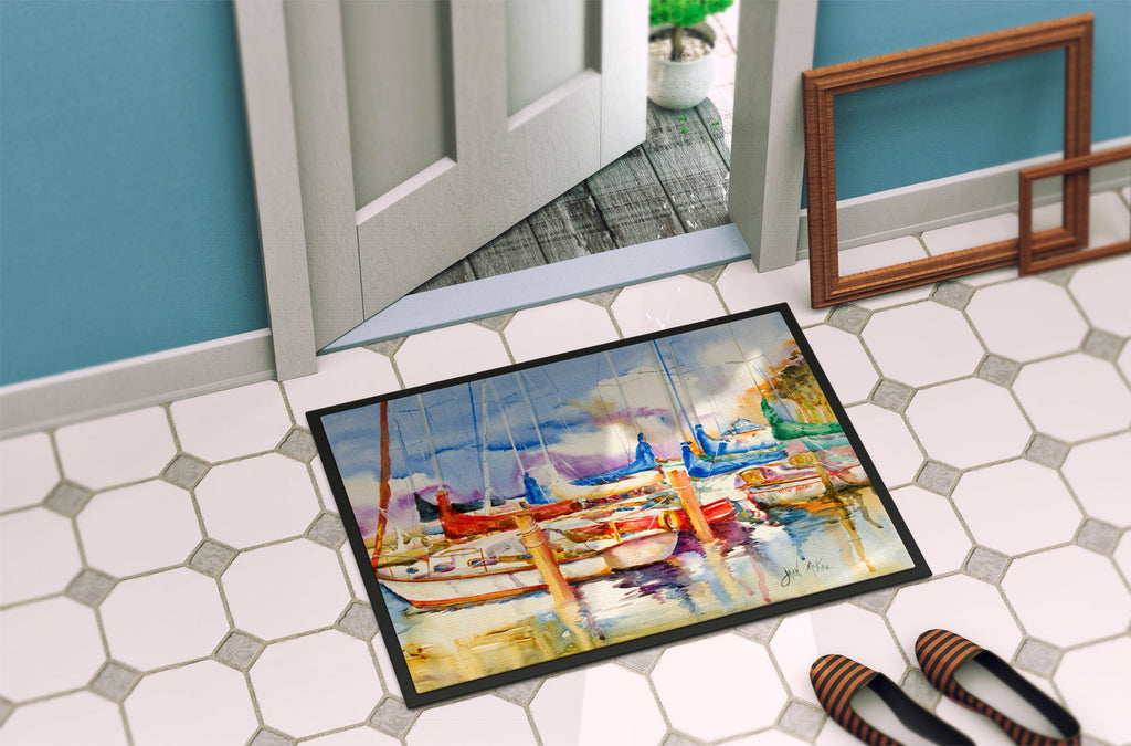 End Stall Sailboats Doormat Indoor Outdoor 24H X 36W Front Door Mat Rugs for Entryway, Non Slip Washable Low Pile,