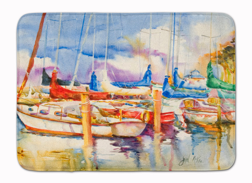 End Stall Sailboats Memory Foam Kitchen Mat Machine Washable Anti-Fatigue Cushion Comfort Bath or Kitchen Rug