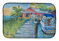 Deep Sea Fishing Boat at LuLu's Dish Drying Mat Absorbent Dish Drying Mat Pad for Kitchen Counter Dish Drainer Mat for Countertop, 14 x 21", Multicolor