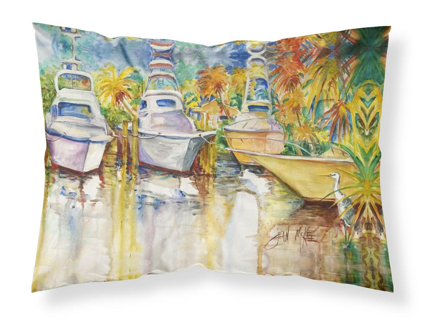 Blue Heron and Deep Sea Fishing Boats Standard Pillowcase Lightweight Super Soft Easy Care Decorative Artwork Pillowcase, Standard