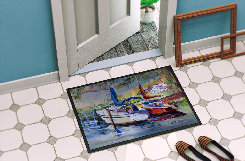 Lucky Dream Sailboat Doormat Indoor Outdoor 24H X 36W Front Door Mat Rugs for Entryway, Non Slip Washable Low Pile,