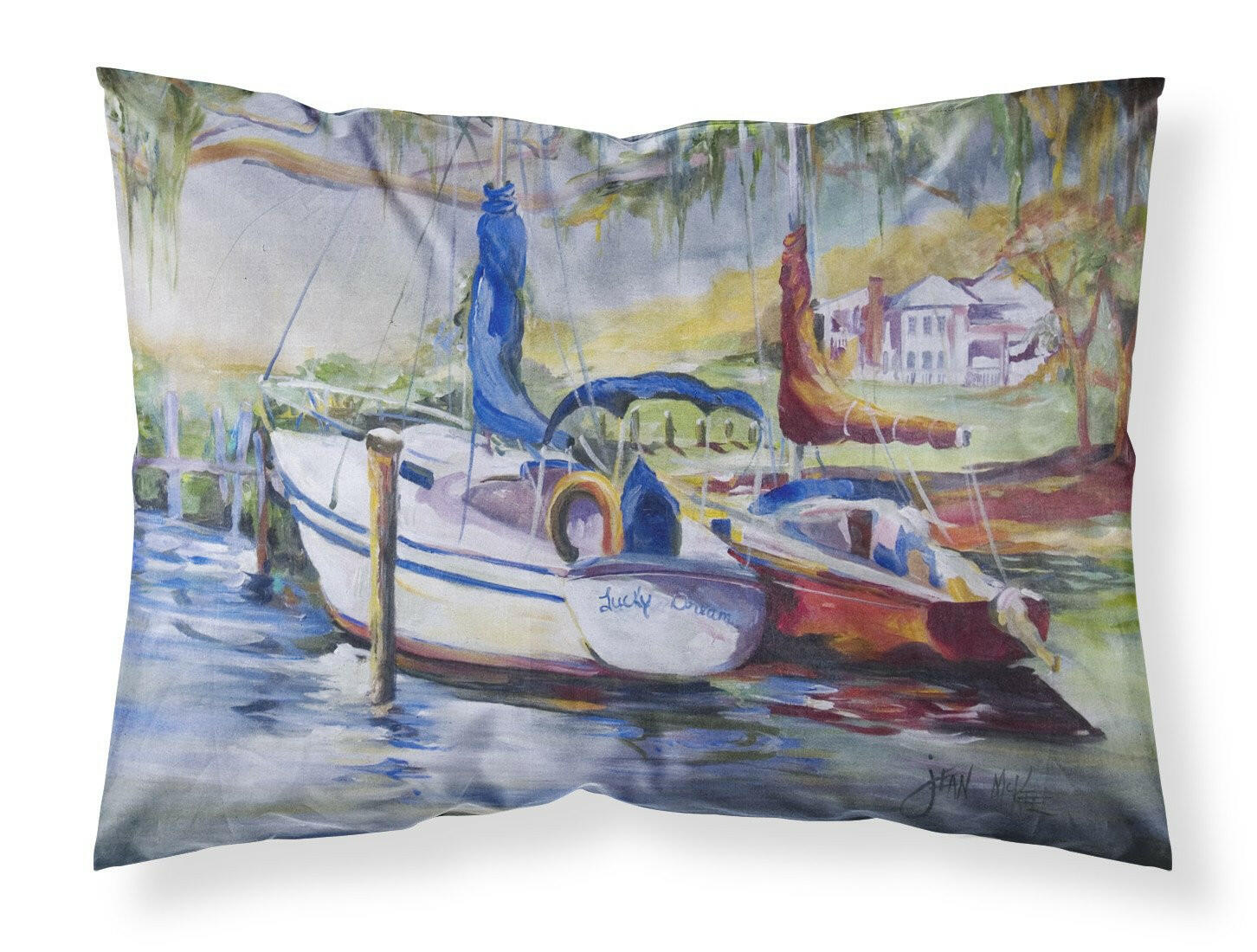 Lucky Dream Sailboat Standard Pillowcase Lightweight Super Soft Easy Care Decorative Artwork Pillowcase, Standard
