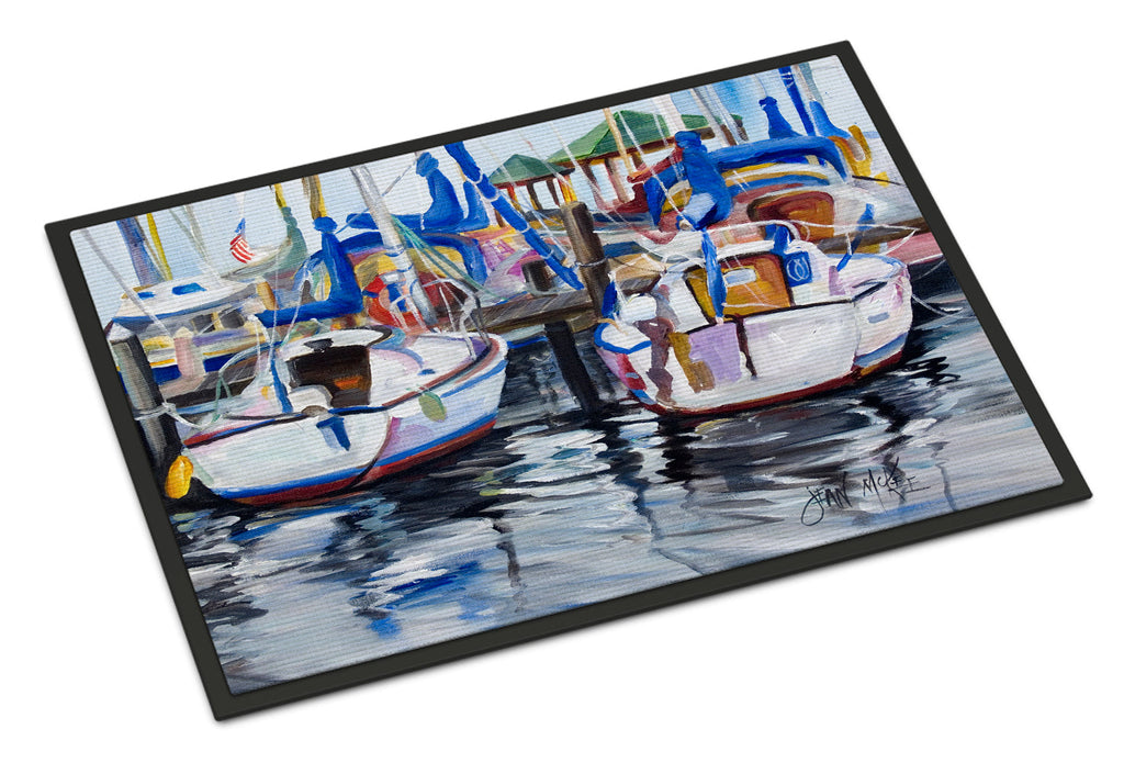 Sailboats Doormat Indoor Outdoor 24H X 36W Front Door Mat Rugs for Entryway, Non Slip Washable Low Pile,