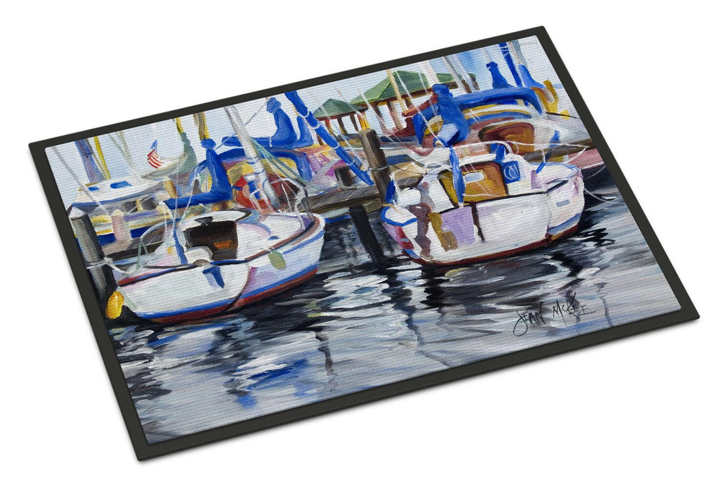 Sailboats Doormat Indoor Outdoor 18H X 27W Front Door Mat Rugs for Entryway, Non Slip Washable