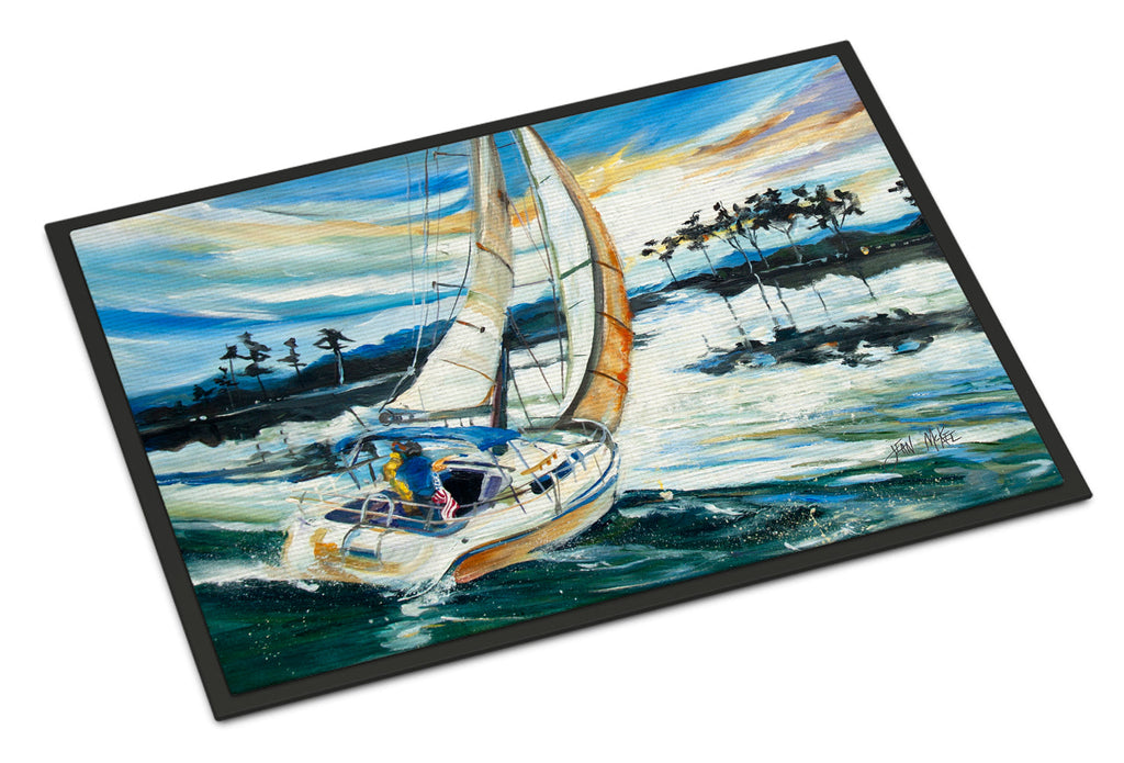 Sailboats on Lake Martin Doormat Indoor Outdoor 24H X 36W Front Door Mat Rugs for Entryway, Non Slip Washable Low Pile,