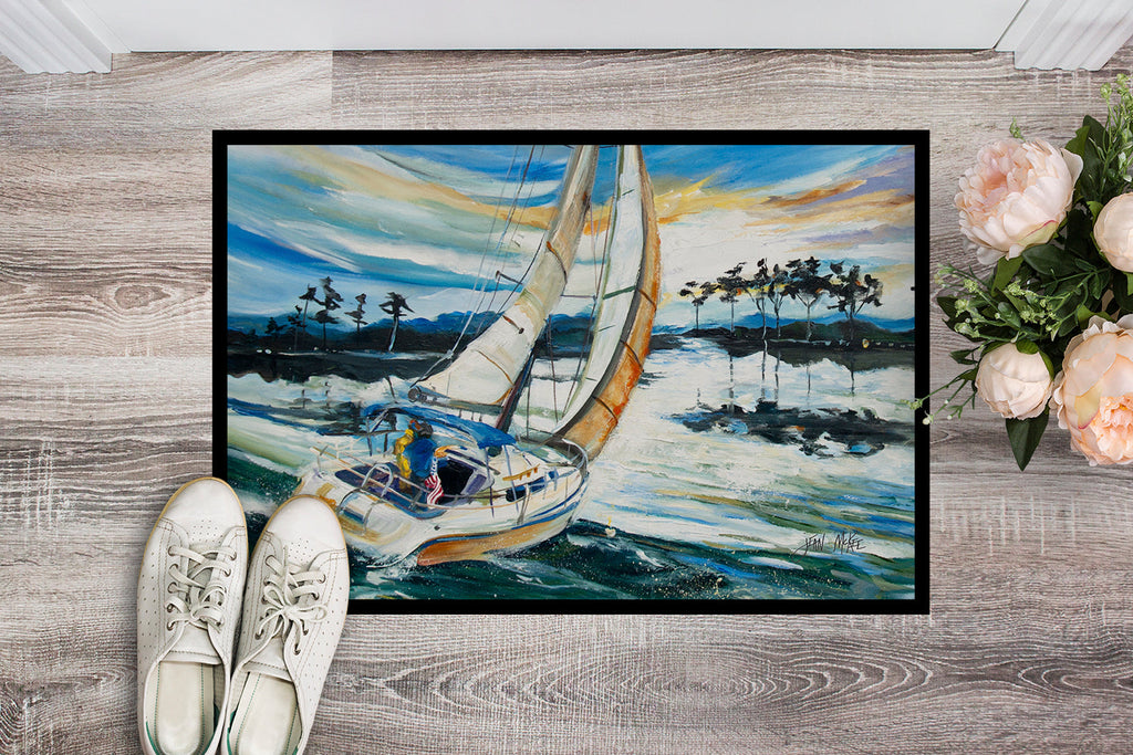 Sailboats on Lake Martin Doormat Indoor Outdoor 24H X 36W Front Door Mat Rugs for Entryway, Non Slip Washable Low Pile,