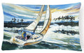 Sailboats on Lake Martin Decorative Throw Pillow 12x16 Indoor Outdoor Accent Cushion, Fabric Cover with Insert for Sofa, Bed, Porch & Living Room