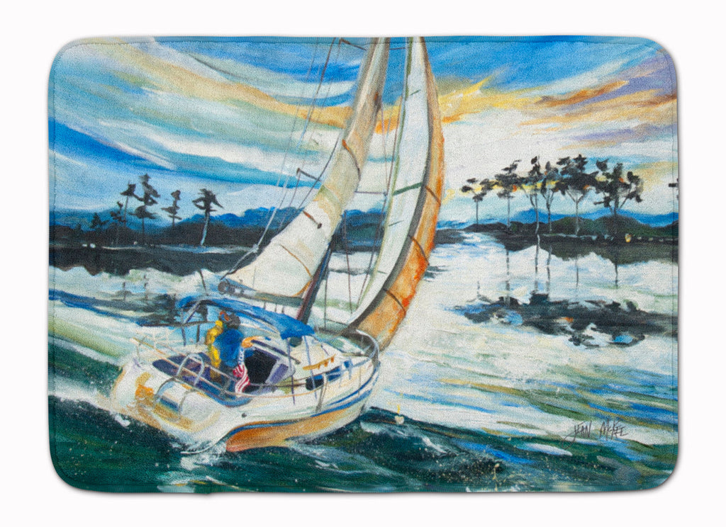Sailboats on Lake Martin Memory Foam Kitchen Mat Machine Washable Anti-Fatigue Cushion Comfort Bath or Kitchen Rug
