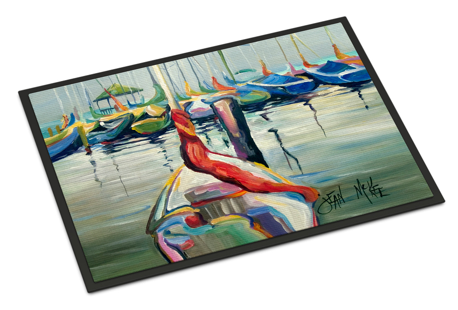 LaSalle Sailboats Doormat Indoor Outdoor 24H X 36W Front Door Mat Rugs for Entryway, Non Slip Washable Low Pile,