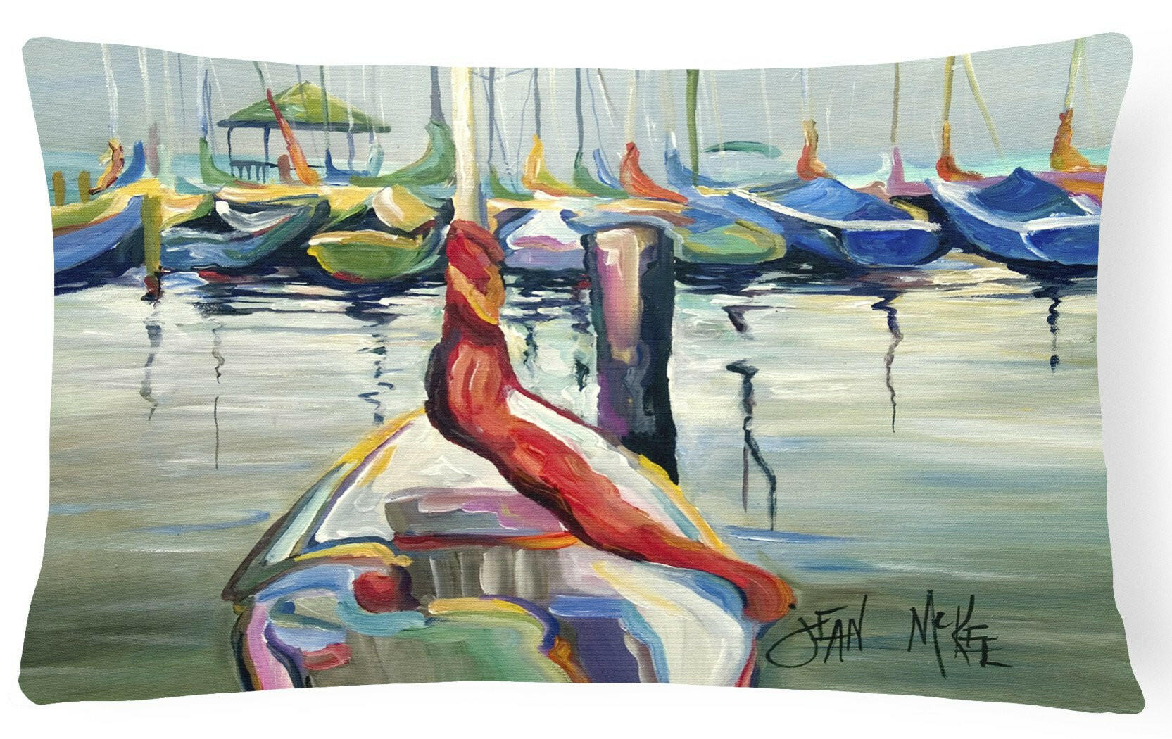 LaSalle Sailboats Decorative Throw Pillow 12x16 Indoor Outdoor Accent Cushion, Fabric Cover with Insert for Sofa, Bed, Porch & Living Room