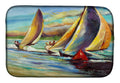 Knost Regatta Pass Christian Sailboats Dish Drying Mat Absorbent Dish Drying Mat Pad for Kitchen Counter Dish Drainer Mat for Countertop, 14 x 21", Multicolor