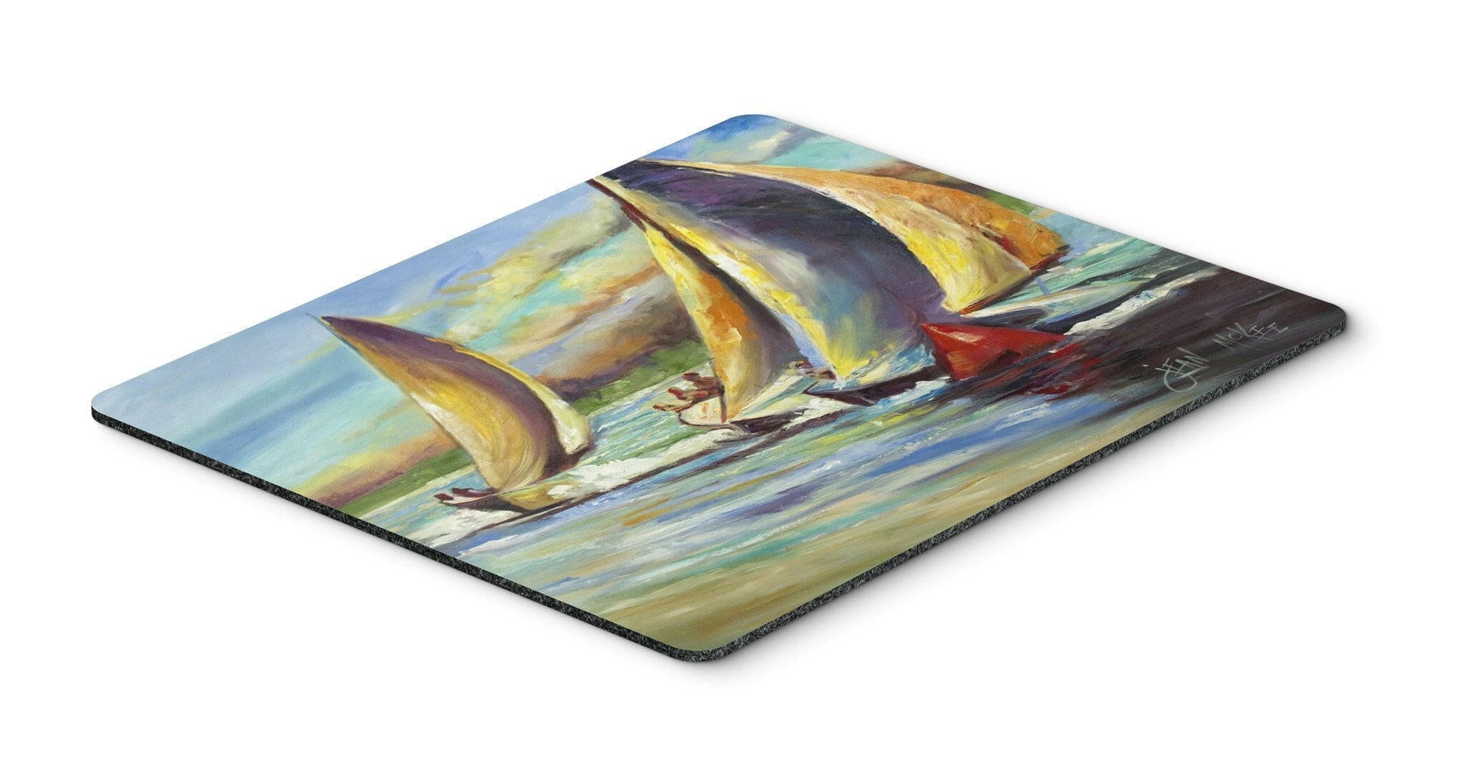 Knost Regatta Pass Christian Sailboats Mouse Pad, Heat Resistant Trivet Hot Pad , Non Slip Rubber Desk Mat, Kitchen Counter Protector, Home Office Decor Gift