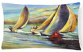 Knost Regatta Pass Christian Sailboats Decorative Throw Pillow 12x16 Indoor Outdoor Accent Cushion, Fabric Cover with Insert for Sofa, Bed, Porch & Living Room
