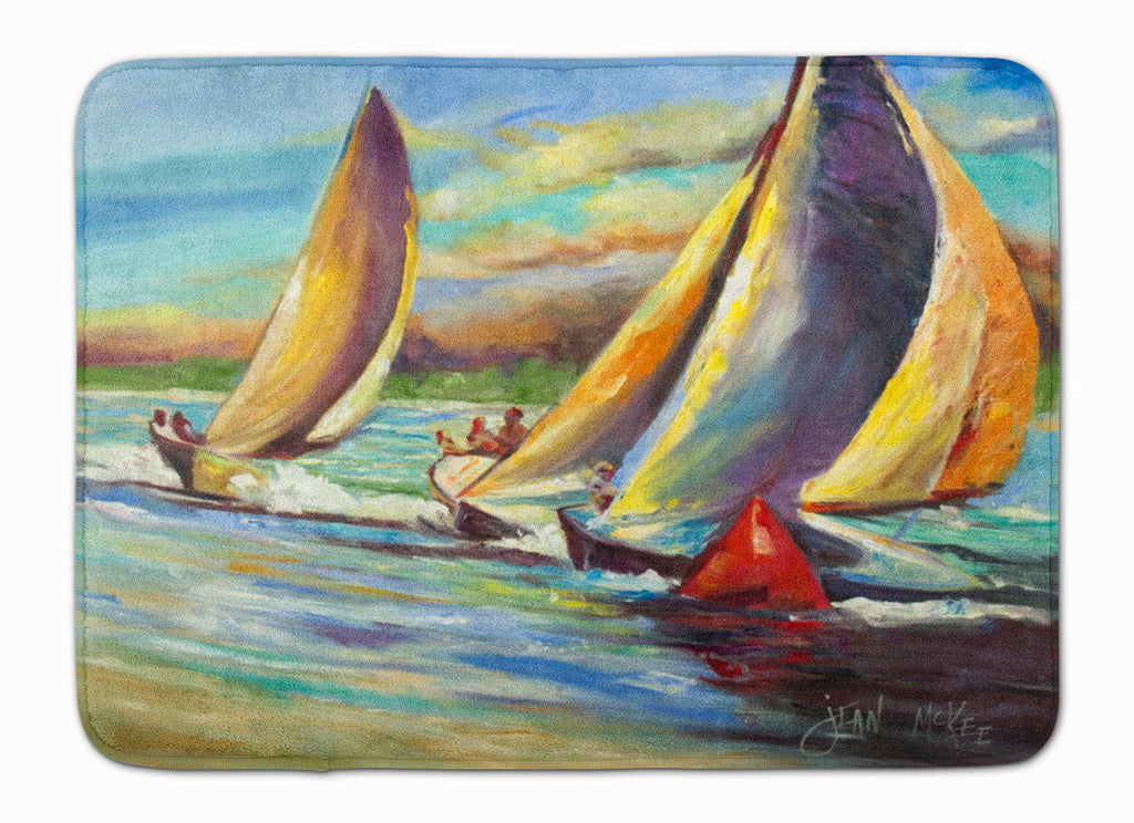 Knost Regatta Pass Christian Sailboats Memory Foam Kitchen Mat Machine Washable Anti-Fatigue Cushion Comfort Bath or Kitchen Rug