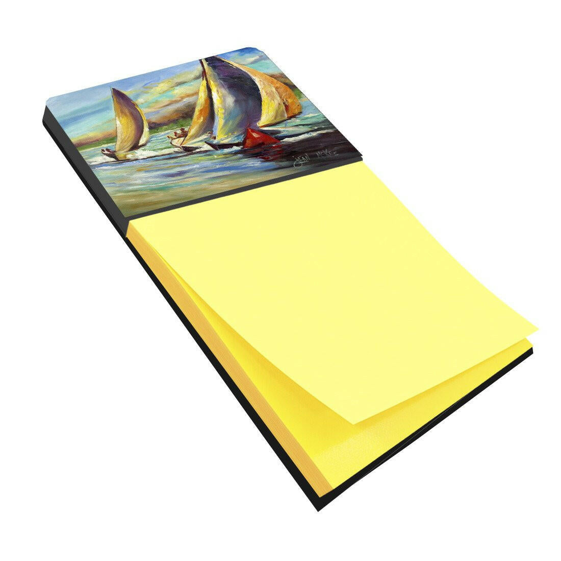 Knost Regatta Pass Christian Sailboats Watercolor Sticky Note Holder Refillable Dispenser Desk Accessory 3x3 Pad Gift