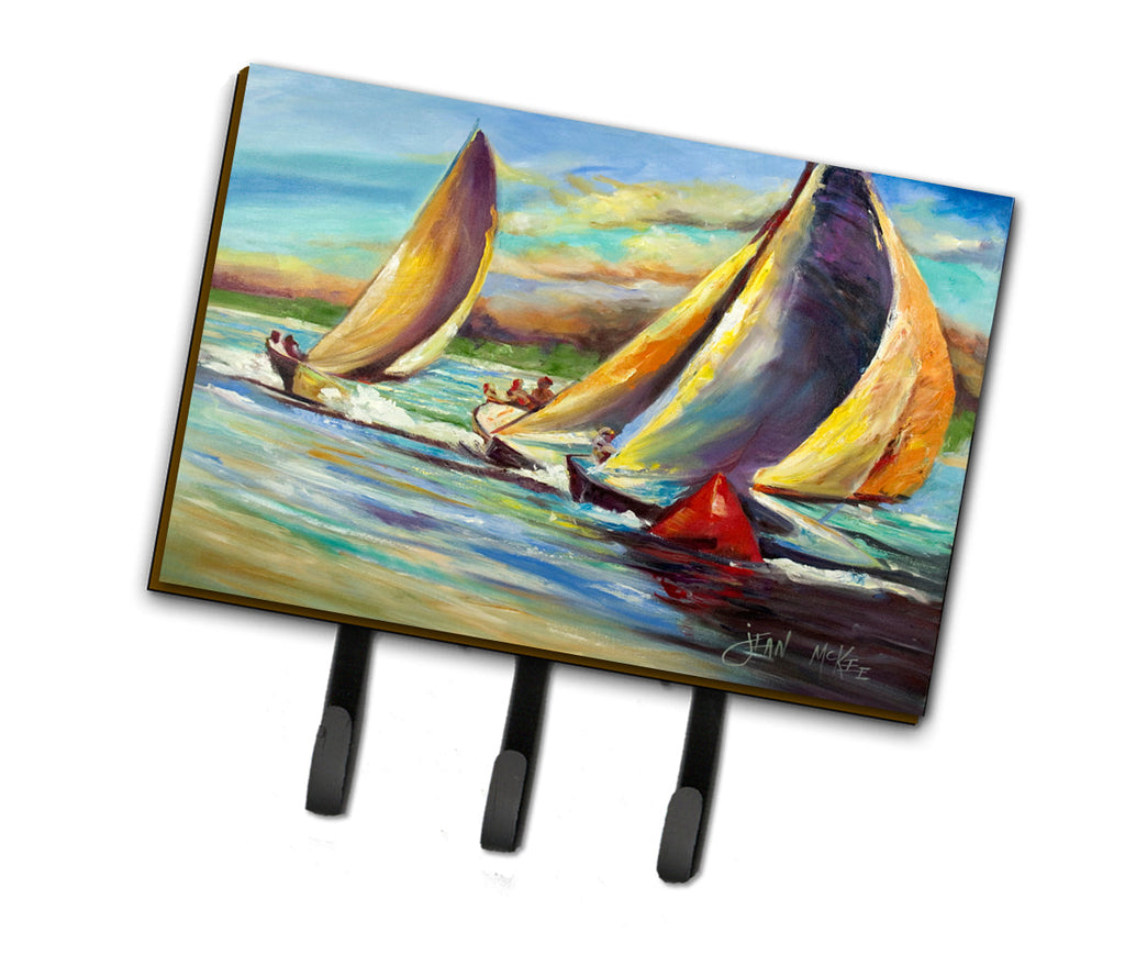 Knost Regatta Pass Christian Sailboats Leash or Key Holder Wall Hooks, Coat Rack Wall Mount, for Hanging Keys, Towels, Aprons, Leashes