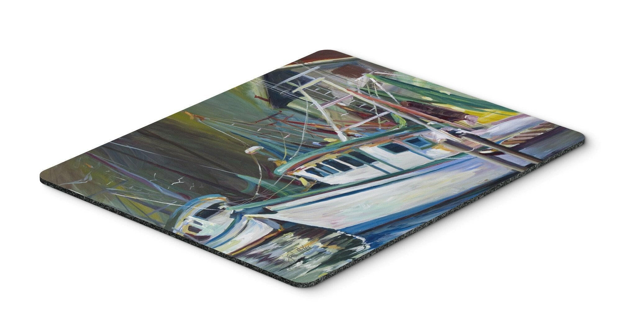 Joe Patti Shrimp Boat Mouse Pad, Heat Resistant Trivet Hot Pad , Non Slip Rubber Desk Mat, Kitchen Counter Protector, Home Office Decor Gift