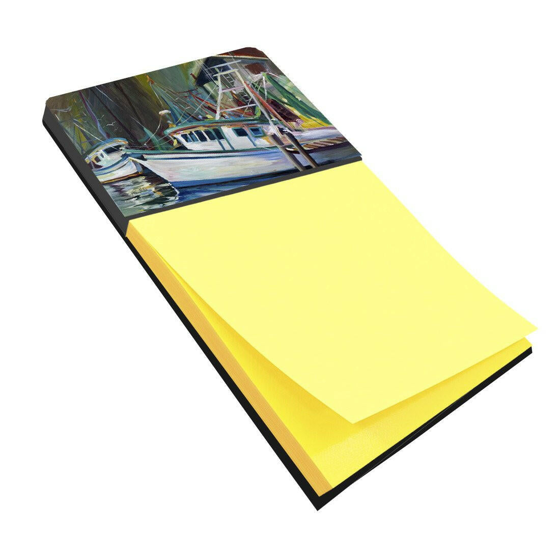 Joe Patti Shrimp Boat Watercolor Sticky Note Holder Refillable Dispenser Desk Accessory 3x3 Pad Gift