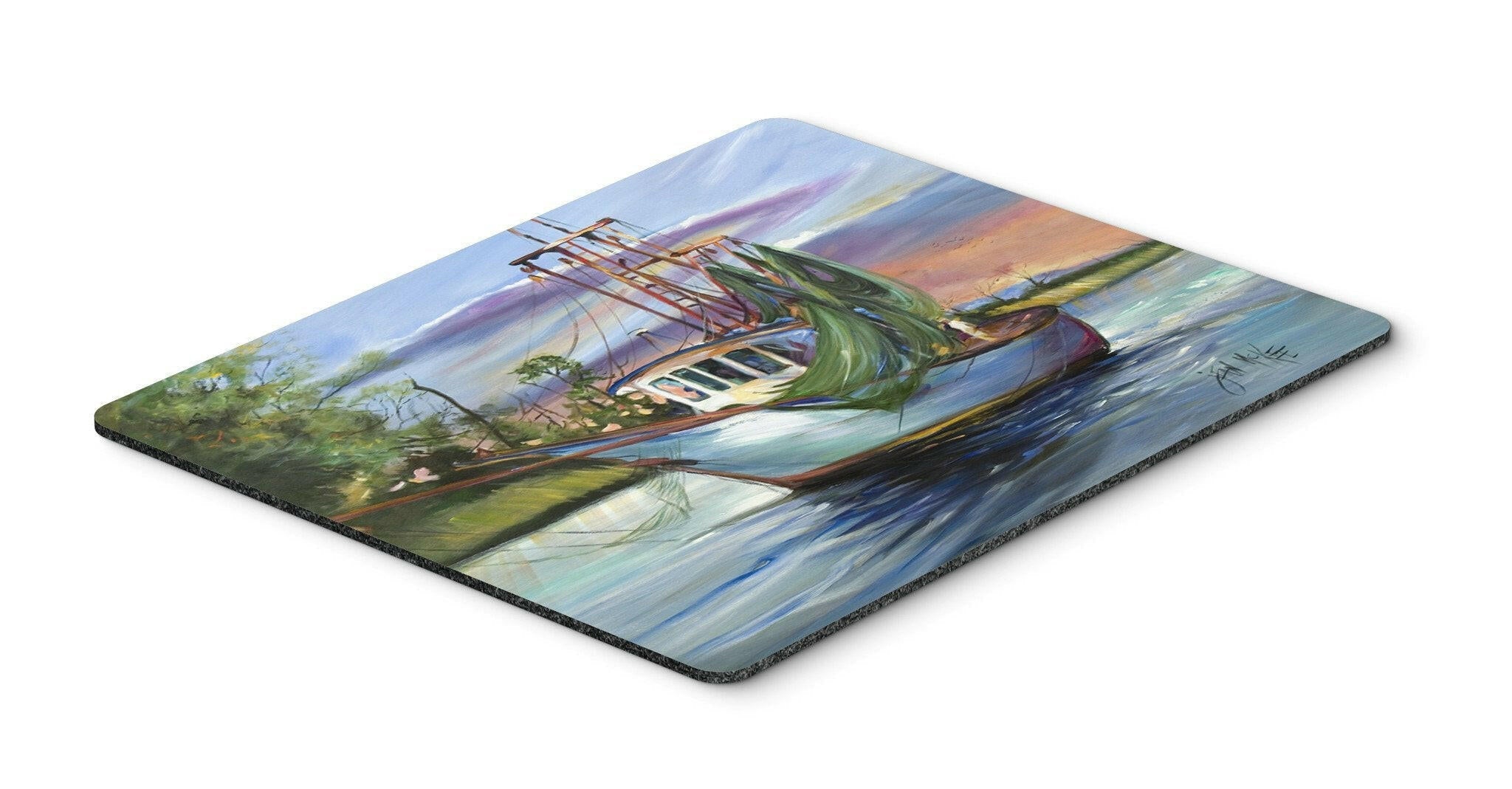Jeannie Shrimp Boat Mouse Pad, Heat Resistant Trivet Hot Pad , Non Slip Rubber Desk Mat, Kitchen Counter Protector, Home Office Decor Gift