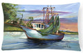 Jeannie Shrimp Boat Decorative Throw Pillow 12x16 Indoor Outdoor Accent Cushion, Fabric Cover with Insert for Sofa, Bed, Porch & Living Room
