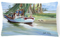 Jeannie Shrimp Boat Decorative Throw Pillow 12x16 Indoor Outdoor Accent Cushion, Fabric Cover with Insert for Sofa, Bed, Porch & Living Room