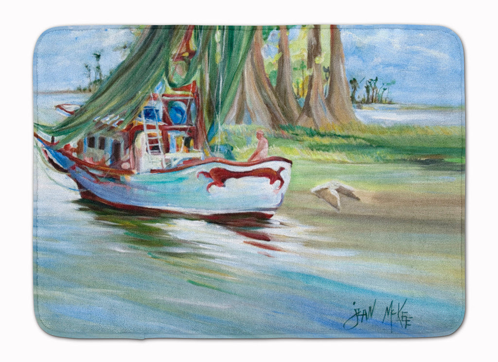 Jeannie Shrimp Boat Memory Foam Kitchen Mat Machine Washable Anti-Fatigue Cushion Comfort Bath or Kitchen Rug